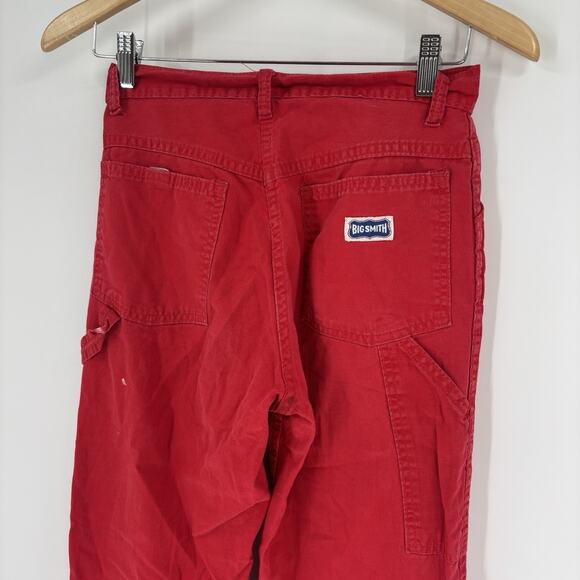 Vintage 1970’s Big Smith Painters Pants Jeans Red 28x30 USA Womens Union Made - Picture 1 of 13